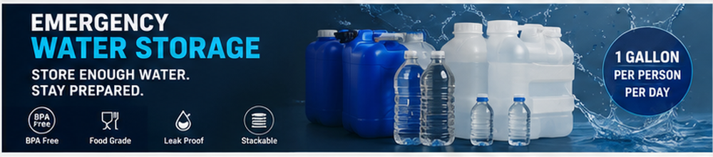 Emergency Water Storage Guide 2026 - SurvivalStockUp emergency water storage containers and purification supplies - SurvivalStockUp